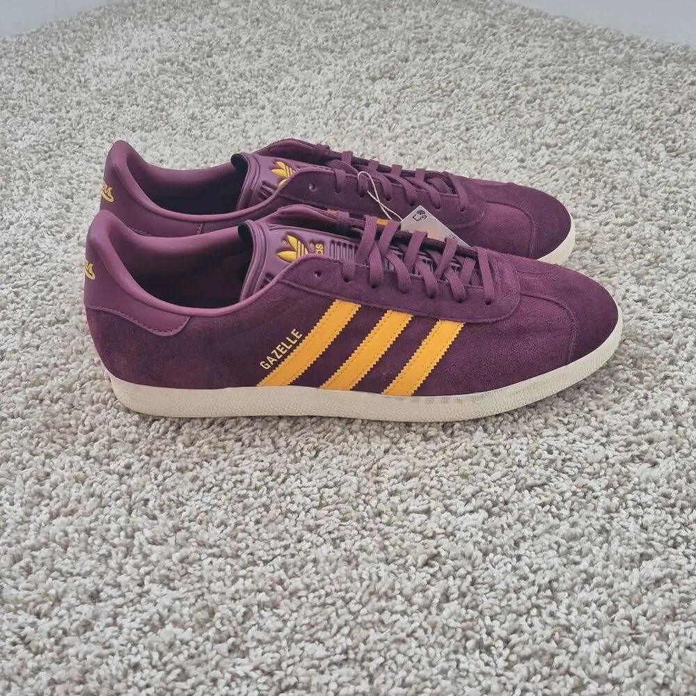Adidas Originals Gazelle Portland Timbers Maroon Yellow Men's Size 12.5